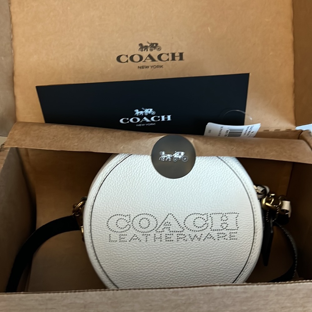 Excellent Like New Condition Coach Kia Circle Bag, Chalk and light blue